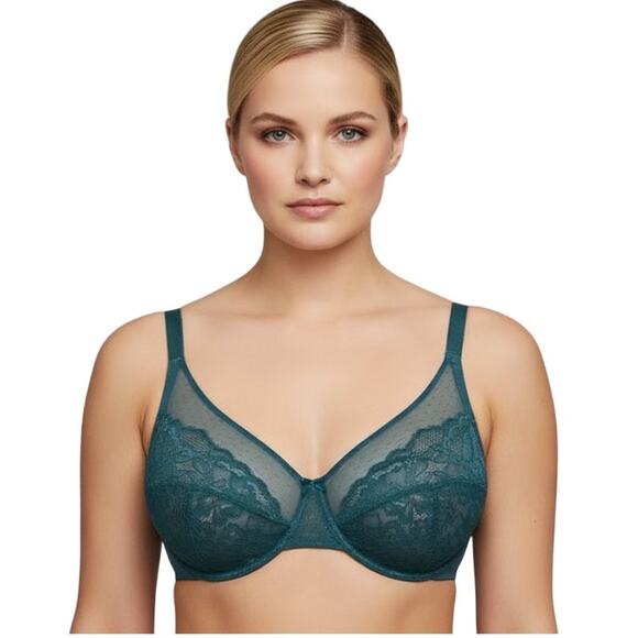 HSIA Lace Minimizer Bra Green Full Coverage Underwire Women 36D NWT - Picture 1 of 8